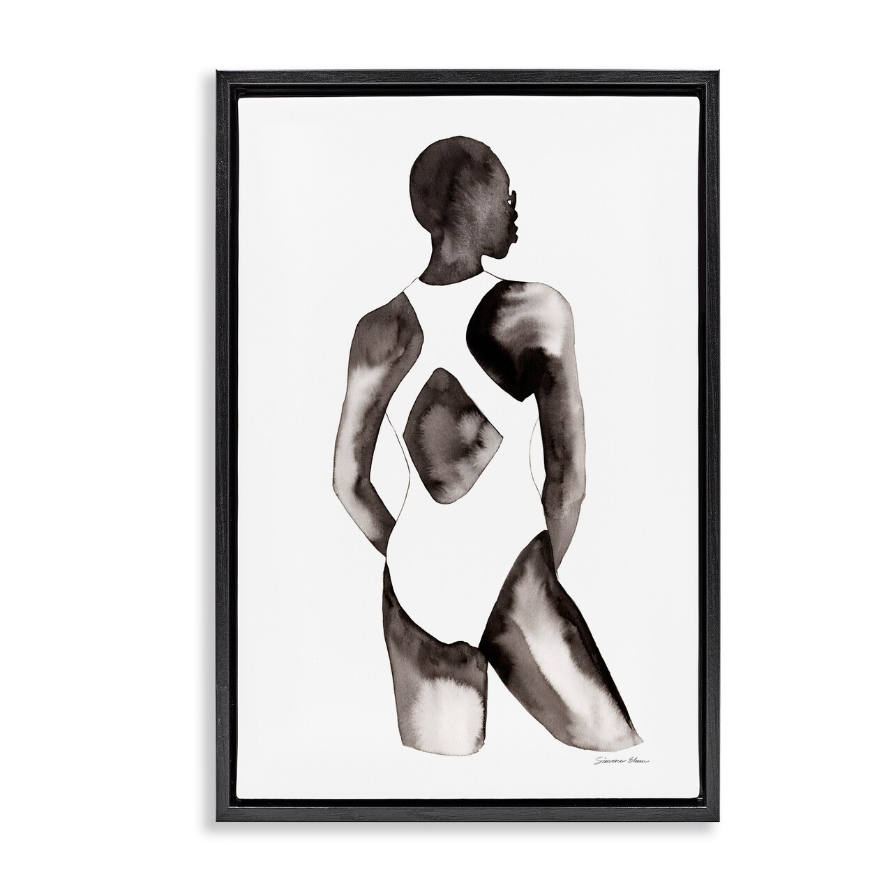 Stupell Industries Beach Day Swimsuit Silhouette Floating Frame, design by Simone Elum
